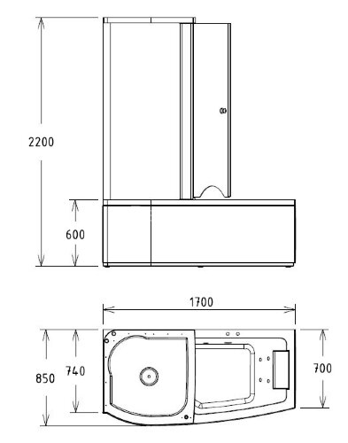 Акриловая ванна Gemy G8040 B L