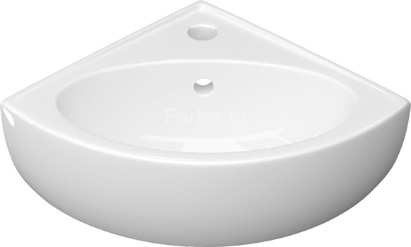 Раковина угловая Керамин Лаго 45 450х350х170 подвесная, крепление в комплекте, белый (Раковина углов