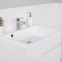 Комплект тумба Итана Sky 60 600х450х560 подвесная, с раковиной Clarissa 60, белый глянец (CS00092793