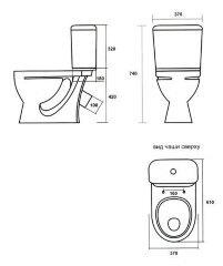 Унитаз-компакт Sanita Стандарт комфорт, антивсплеск, микролифт, белый (WC.CC/Standart/2-DM/WHT.G/S1)
