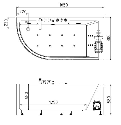 Акриловая ванна Gemy G9227 E R