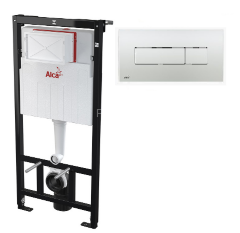 Комплект инсталляция Alcadrain 3v1 с хром кнопкой (SET 3v1 AM101/1120 RU+M371-0001)