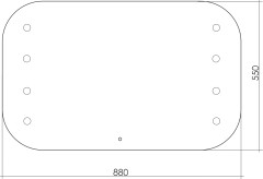 Зеркало AZARIO TONY 800х550 c подсветкой и диммером, сенсорный выключатель, смена цвета, 8 ламп в ко
