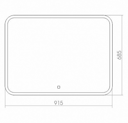 Зеркало AZARIO Стив 915х685 сенсорный выключатель с функцией диммера, подогрев (ФР-00001020)