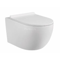 Сет LORANTO Инсталляция с круглой кнопкой хром матовая + унитаз FATTO с сиденьем микролифт (4501+731