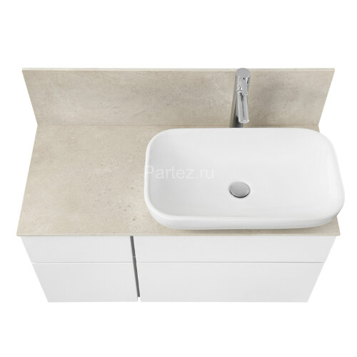 Тумба под раковину AQUATON Мишель 100 подвесная, дуб эндгрейн, белый (1A244101MIX40)