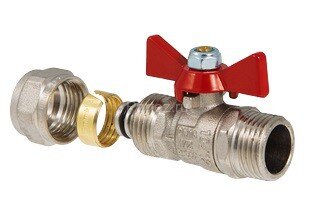 Кран шаровой с цангой D16x1/2" НР баб. VALTEC