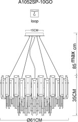 Подвесная люстра Arte Lamp A1052SP-10GO