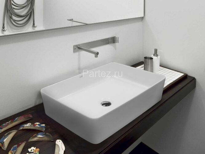 Раковина-чаша Creo Ceramique 500х350х120 накладная, прямоугольная, керамика, белый матовый (PU3500MR