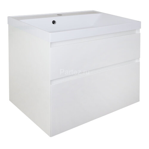 Комплект тумба Azario Velluto 70 700х450х660 подвесная, с раковиной Slim 70, белый матовый (CS000886