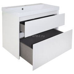 Комплект тумба Azario Velluto 70 700х450х660 подвесная, с раковиной Slim 70, белый матовый (CS000886