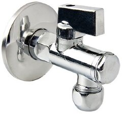 Кран шаровой угловой с фильтром и цанговым зажимом 1/2"хМ10 VALTEC