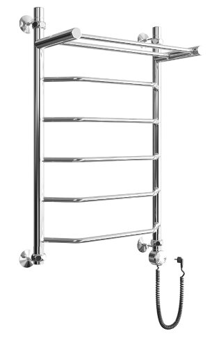 Полотенцесушитель электрический ДВИН FE Electro лесенка с полкой 80/60, ТЭН справа, полированный (46