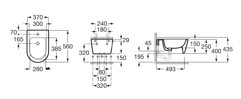 Z INSPIRA ROUND Биде подвесное, круглое, 560 мм