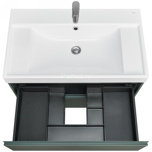 Тумба под раковину Roca Ona 800 подвесная, 2 ящика, зеленый матовый (A857630513)