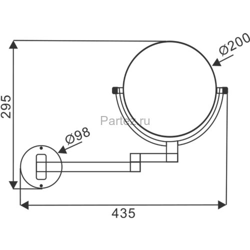 Косметическое зеркало Azario ALTRE, Черный матовый (AZ-211B)