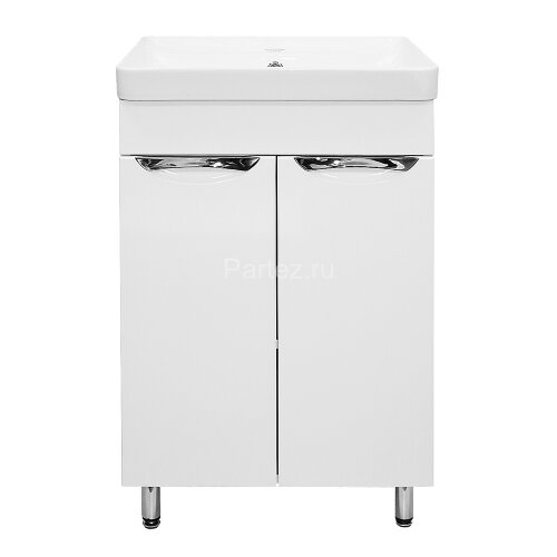 Комплект тумба Стиль- 50Н 510х425х860 напольная, с раковиной Monte 50, белый гланцевый (CS00091223)