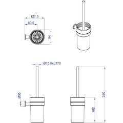 Ёрш подвесной AZARIO FORNYс керамической колбой, хром (AZ-88313)