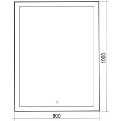 Зеркало AZARIO Гуверт 800х1000 вертикальное c подсветкой и диммером, сенсор выкл (LED-00002354)