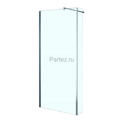 Душевая перегородка Loranto 100x195 Walk-in. Доп.створка 20см. Регулируемый кронштейн 80-100 Прозрачное стекло 6 мм. Профиль Хром (CS-L801 100)