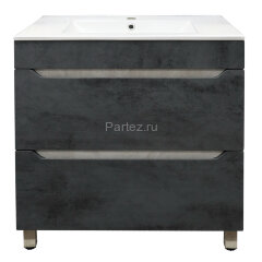 Комплект тумба Loranto Florena 70 710х470х810 напольная, с раковиной Azario Leon, темный бетон (CS00