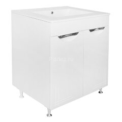 Комплект тумба Loranto Верона 60 (610х470х815) напольная, с раковиной Leon 60, белый (CS00089609)