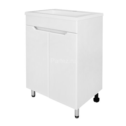 Комплект тумба Loranto Палермо 50Н 495х345х840 напольная, с раковиной Фрея 50, белый (CS00093376)