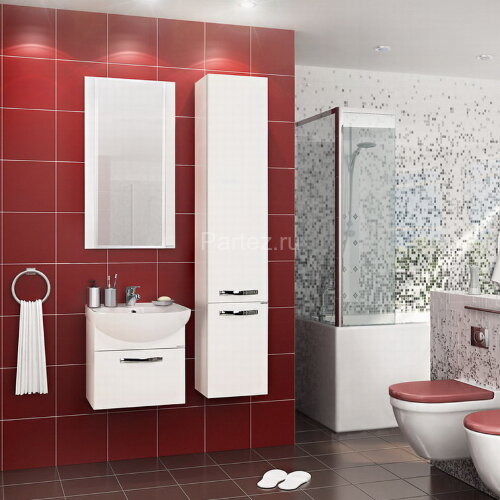 Пенал подвесной AQUATON Ария с корзиной для белья, белый (1A134403AA010)