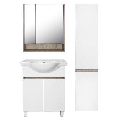 Комплект тумба Loranto Глория 60 Н 600х430х760 напольная с раковиной Teo 60, Дуб Кантри (CS00090159)