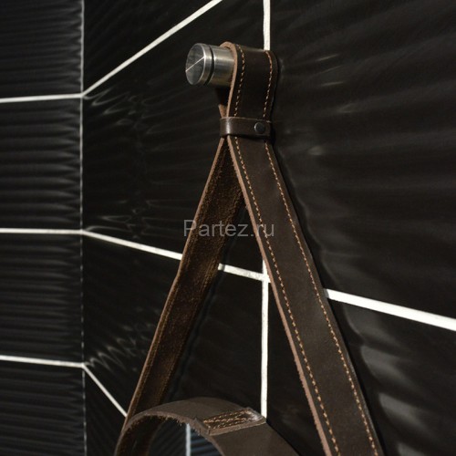 Зеркало AZARIO Капитан D610 c подсветкой и диммером, бесконтактный сенсор, коричн кожа (LED-00002332