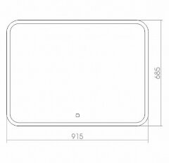 Зеркало AZARIO Стив-6 915х685 c подсветкой и диммером, модуль МФМ, подогрев, сенсорный выключатель (