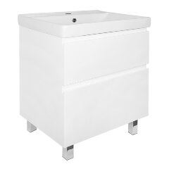 Комплект тумба Azario Мила 60Н 610х480х860 напольная, с раковиной Tempo 60, белый матовый (CS0009136