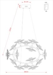 Подвесная люстра Arte Lamp A2097LM-90GO