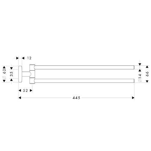 Полотенцедержатель двухрожковый Hansgrohe Logis, хром (40512000)
