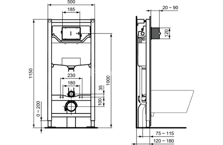 Промо-комплект BLEND CUBE 3 в 1, состоящий из подвесной унитаз, сиденье и инсталяции (M368601)