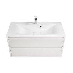 Тумба под раковину AQUATON Римини 100 подвесная, белый глянец (1A232801RN010)