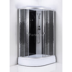 Душевая кабина Loranto 120x80x215 правая, поддон 13 см, 4 мм прозрачное стекло с рисунком &quot;мозайка&quot; (CS-1200-13ТМ/М R)