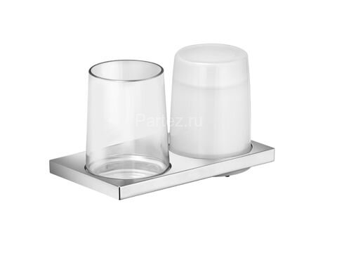 Держатель стакана и дозатора жидкого мыла, двойной Keuco Edition 11, хром (11153019000)