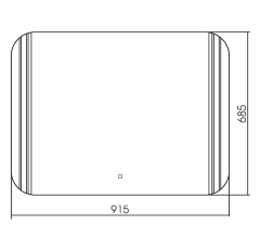 Зеркало AZARIO FORCE 915х685 подсветка с диммером, сенсорный выключатель, часы (LED-00002524)