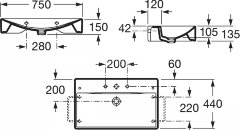 Раковина Roca DIVERTA 75х44 см., белая (7.3271.1.000.0)