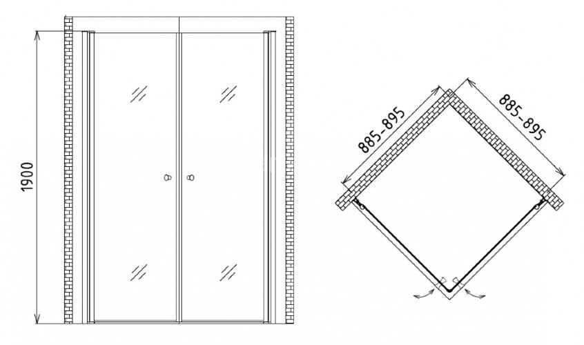 Душевой уголок Gemy New Rockcoco S03172C