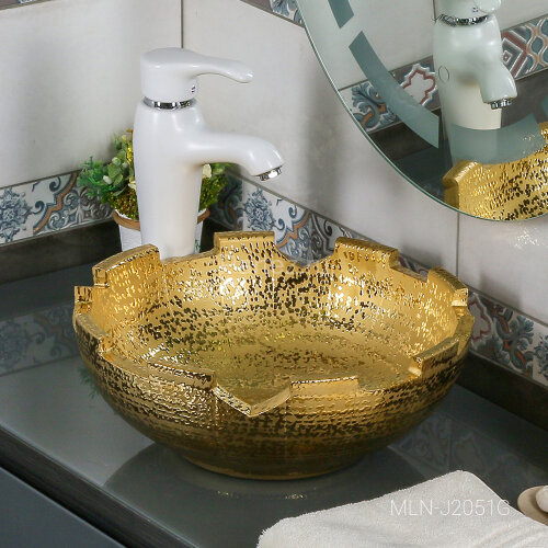 Накладная раковина melana mln-j2051g (золото)