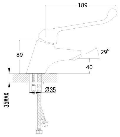 Смеситель для умывальника локтевой Lemark Project LM4606С