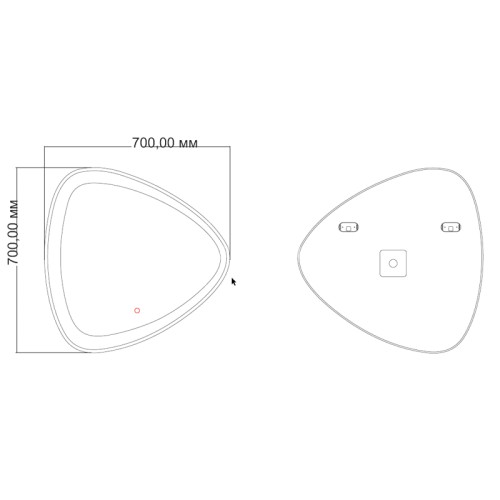 Зеркало AZARIO Edda 700х700 влагостойкое с подсветкой и диммером, с гравировкой (CS00063649)
