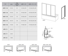 Шторка для ванны раздвижная Ravak AVDP3 170х138 цвет профиля белый (40VV0102Z1)