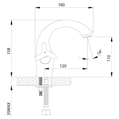 Смеситель Rossinka RS40-61 для раковины