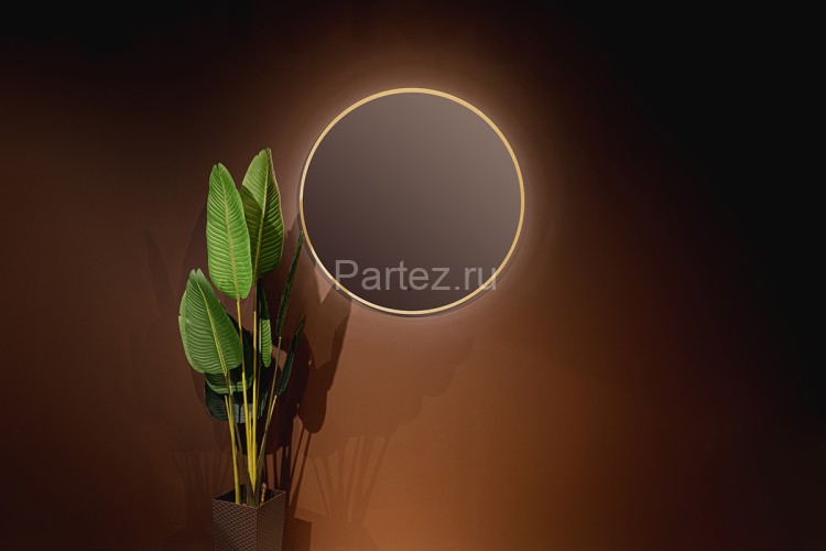 Зеркало Azario Monaco-GOLD d770 бесконтактный сенсор, золотая рамка (LED-00002766)