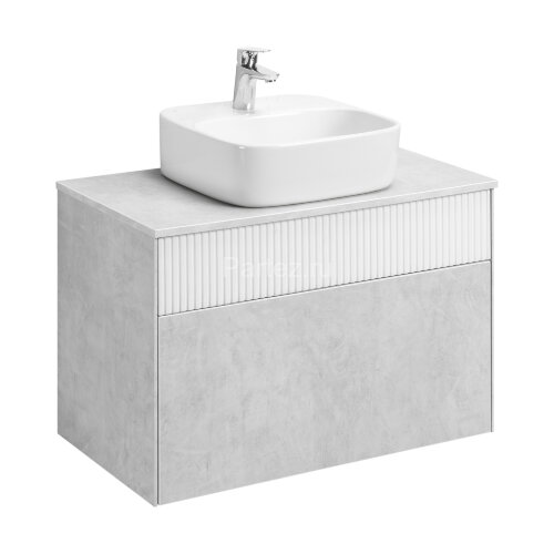 Тумба под раковину AQUATON Марбл 80 800х460х530 подвесная, Слэйт/Белый матовый (1A276201MH4C0)