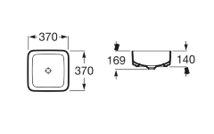 Раковина Roca INSPIRA SQUARE 370х370х140 мм, белая (7.3275.3.200.0)