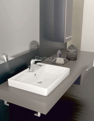 Раковина накладная Керамин Бергамо 60 600х420х170 мебельная с отверстием, крепление в комплекте, бел